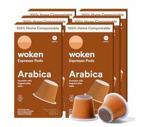 WOKEN COFFEE Compostable Nespresso Pods - Arabica Medium Roast Italian Espresso Coffee Capsules Compatible With Nespresso Coffee Machine (60 Pod Count, 6 Boxes)