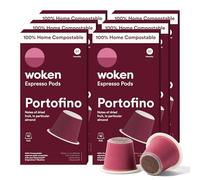 WOKEN COFFEE Compostable Nespresso Pods - Portofino Medium Roast Italian Espresso Coffee Capsules Compatible With Nespresso Coffee Machine (60 Pod Count, 6 Boxes)