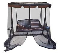 WOKEZ Patio Swing Mosquito Netting - Outdoor Swing Chair Mosquito Net with Zipper Opening and Waterproof Top for Two-Person Three-Person Swing Chair Hammock,Black,125x205x205 cm
