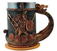 WOKHACH 18oz Spartan Nordic Viking Mug, Stainless Steel Drinking Cup, Sparta Novelty Coffee Cup, Norse Viking Poetic Spartacus Decor Party Decoration Drinkware Gift for Men