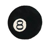 Wokii Simulation Billiards 8 Ball Rug Round Tufting Soft Chair Pad Anti-slip Bath Floor Mat Kids Bedroom Black Carpet Decor Rugs, Black Circle Rugs for Living Room, Party Decorations, 100*100cm
