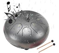 Wokiklee Rain Drum for Outside Garden,Chakra Drum for Rain Outdoor, Drum Rain Chime Waterproof,Rain Drum for Garden Instrument, Chakra Drum 6 Inches 8 Notes (Silver)