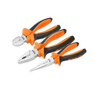 WOKIN 3 Pcs Plier Set Heavy Duty Combination Pliers Long Nose Pliers & Side Cutters Durable Steel Construction with Soft Grip Handles Multipurpose Hand Tool Kit for Home & Professional Use