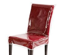 wokire Plastic Dining Chair Protector 18 x 17 inch,Chair Covers with Backrests,Clear PVC Waterproof Seat Cover, Keep Your Dinning Chair Away from Dust/Stains/Cat Dog Hair/Scratches (4 Pack)
