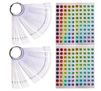 WOKIRO Pack of 100 Nail Display with Ring and Number Stickers 101-200, Presentation Tips Nails, Pattern Tips for Nails, Almond Practice Tips for Nail Colour Display, Nail Art Nail Tips (Transparent)