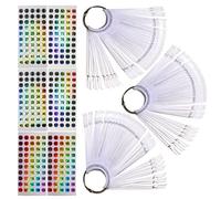 WOKIRO Pack of 150 Nail Display with Ring and Number Stickers 1-150, Presentation Tips Nails, Pattern Tips for Nails, Almond Practice Tips for Nail Colour Display, Nail Art Nail Tips (Transparent)