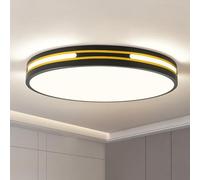 WOKNOS LED Modern Flush Mount Ceiling Lights,15.75 in Black and Gold Rund Ceiling Lamp Fixture,4000K Linghting for Living Room Bedroom Hall Kitchen Dining Room Landing Study Lounge