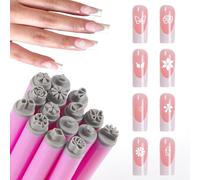WOKOTO 15pcs Nail Art Stamp Pen Set, Flower Butterfly Leaf Nail Stamper Tools For Women Various Pattern Nail Stamping Pens, Nail Design Stamp Ideal Nail Accessories For Home DIY Stamper Nails Kit