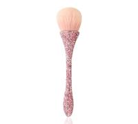 WOKOTO 1pcs Pink Shiny Rhinestone Nail Art Dust Brushes For Acrylic Nails Powder Remover Brushes Loose Face Cosmetics Blending Liquid Foundation Powder Make Up Brushes Nail Trimming Cleaning Tools