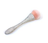 WOKOTO 1pcs White Shiny Rhinestone Nail Art Dust Brushes For Acrylic Nails Powder Remover Brushes Loose Face Cosmetics Blending Liquid Foundation Powder Make Up Brushes Nail Trimming Cleaning Tools