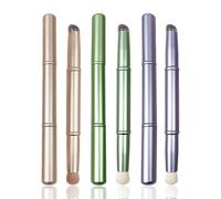WOKOTO 3-Piece Double-Headed Chrome Gold Blue And Green Silicone Ombre Nail Brushes And Dust Brushes For Gradient Design Nail Ombre Technique