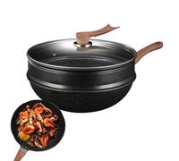 Woks Pan With Lid - 12.5 Inch Deep Non Stick Bread | With Steam | Omelette Cookware For Baking Restaurant Pancakes For Baking Chorread