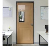 Wokuaile Classroom Window Cover, Sidelight Door Curtain for Small Window, Short Door Blinds Privacy Lockdown Shades for Indoor, Office, 1 Panel, Beige, 26" W x 69" L