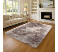 Wokuaile Fluffy Shaggy Area Rug 60 x 60 cm Plush Ultra Soft Rug Fuzzy Modern Rectangular Carpets for Bedroom Teens Dorms Kids Nursery Living Room Gray