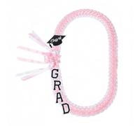 Wokuaile Graduation Leis Class of 2026 Grad Handmade Ribbon Lei Double Braided Ribbon Necklace with Grad Letters,47.2Inch, Pink White