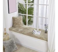Wokuaile Pink Rug for Bedroom Soft Fluffy Shaggy Area Rug Non-Slip Plush Bedside Indoor Carpet for Bay Window Teens Dorm Nursery Living Room Khaki, 100 x 180 cm
