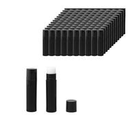 Wokyo 100PCS Lip Balm Tubes with Caps, 5ml/5g Plastic Lipstick Containers Reusable Empty Lip Gloss Balm Containers for Beauty Salons, Home Lip Balm Lipstick Cosmetic DIY, Black