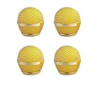 Wokyo 4PCS Microphone Head Replace, Steel Mesh Mic Grille Heads, Grille Mic Ball Replacement with Inner Foam, Fits for Beta 58A SM58 PG58 (Gold, 4 pcs)