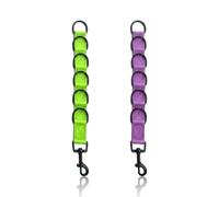 Wokyo Dog Grooming Loop 47cm/18.5in Extension Strap 2 Pack 6 D Ring Table Arm Extender with Locking Clip Adjustable Bath Restraint Noose (Purple/Fluorescent Green with Black Buckle)