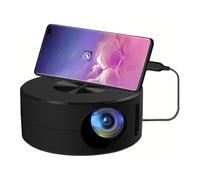 Wokyo Portable Projector with Phone Same Screen Home Mini Projector Ultra-light Weight Ultra-small Size for Home Cinema Outdoor Movies (Black)