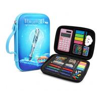 WOL 3D Cartoon Printed Pencil Case with Compartments | Large Capacity Stationery Organizer Zipper Pouch, Water-Resistant Pen Holder for Girls, Boys, Kids, School, Travel & Office Use, Blue, Big