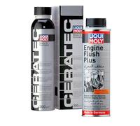 WOL Cera Tec 3721 + Engine Flush Plus 8374 Oil Additive Treatment Set- High Tech Ceramic Engine Wear Protection Additive - Petrol & Diesel Additive Treatment