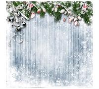 WOLADA 10x10ft Merry Christmas Backdrop Snowflake Vintage Wooden Wall Christmas Tree Photography Backdrop Child Baby Shower Newborn Portrait Party Decor Supplies Background Photo Booth Props 11717