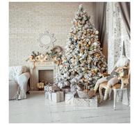 WOLADA 8X8ft Christmas Tree Gift Box Stove White Photography Backdrops Children Photo Background Studio Prop Vinyl 10800