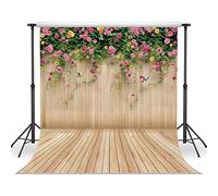 WOLADA 8x8ft Thin vinyl Photography backdrops Studio Senior Backgrounds Wood Flowers Wedding Backdrop 8909