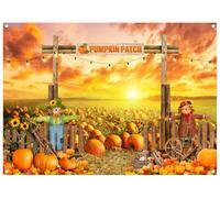 WOLADA Autumn Pumpkin Patch Photography Backdrop 12x7FT FW66