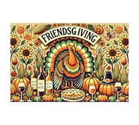WOLADA Friendsgiving Backdrop Friendsgiving Banner Thanksgiving Party Photography Background 70.8x47.2 Inches FW124