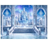 WOLADA Frozen Ice Castle Backdrop Aurora Banner 10x8FT FW175 | Winter Snow Palace Aurora Snowflake Photo Booth Background Winter Wonderland Princess Birthday Party Decorations Banner
