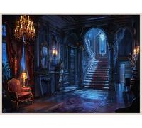 WOLADA Halloween Horror Castle Backdrop Ancient Castle Photo Backdrop Halloween Family Party Decoration Background 7x5FT FW136