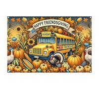WOLADA Happy Friendsgiving Backdrop Friendship Banner Thanksgiving Party Photography Background 70.8x47.2 Inches FW125