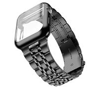 Wolait Compatible with Apple Watch Band 45 mm 44 mm 42 mm 41 mm 40 mm 38 mm with Case, Upgraded Stainless Steel Metal Business Band with Screen Protector for iWatch Series 8/7/SE Series 6/5/4/3/2/1