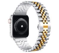 Wolait Compatible with Apple Watch Ultra 2 Band 49mm 46mm 45mm 44mm 42mm 41mm 40mm 38mm, Stainless Steel Heavy iWatch Band with Butterfly Folding Clasp Link Bracelet for Series 10/9/8/7/6 Men Women