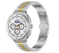 Wolait Stainless Steel Band for Samsung Galaxy Watch 8 40mm 44mm/Classic 46mm 2025 Bands,No Gap Business Metal Strap for Galaxy Watch 8 Band Men Women,Silver/Gold