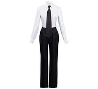 Wolancy Cosplay Costume School Outfit Uniform Dress Shirt Cloak Jacket Skirt Suit Set, Makima Suit, S