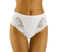 Wolbar High Waist Lace Women's Briefs WB408, White,2XL