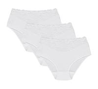 Wolbar Ladies Briefs with Lace WB415 3-Pack, White,L
