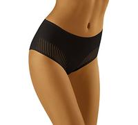 Wolbar Smooth Striped Woman Briefs WB129, Black,2XL