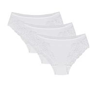 Wolbar Women's Briefs with Lace WB408 3-Pack, White,2XL