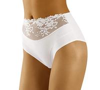 Wolbar Women's Cotton Lace Briefs WB415, White,2XL