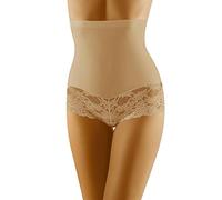 Wolbar Womens High-Waist Briefs Hipster Tummy Control WB183, Beige,S