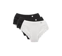 Wolbar Women's High-Waisted Briefs in 3-Pack WB406, Black/Black/White,L