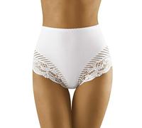 Wolbar Women's High Waisted Lace Briefs WB436, White,XL