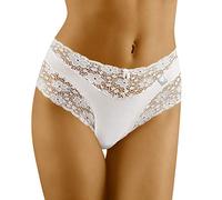 Wolbar Women's Lace Briefs High Waist Diamond 3505, White,M