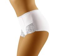 Wolbar Women's Lace Tummy Control Briefs WB33, White,XL