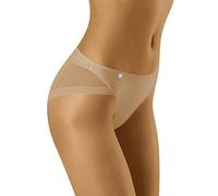 Wolbar Women's Mesh Sheer Briefs Diamond 3517, Beige,M