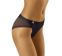 Wolbar Women's Mesh Sheer Briefs Diamond 3517, Black,XL